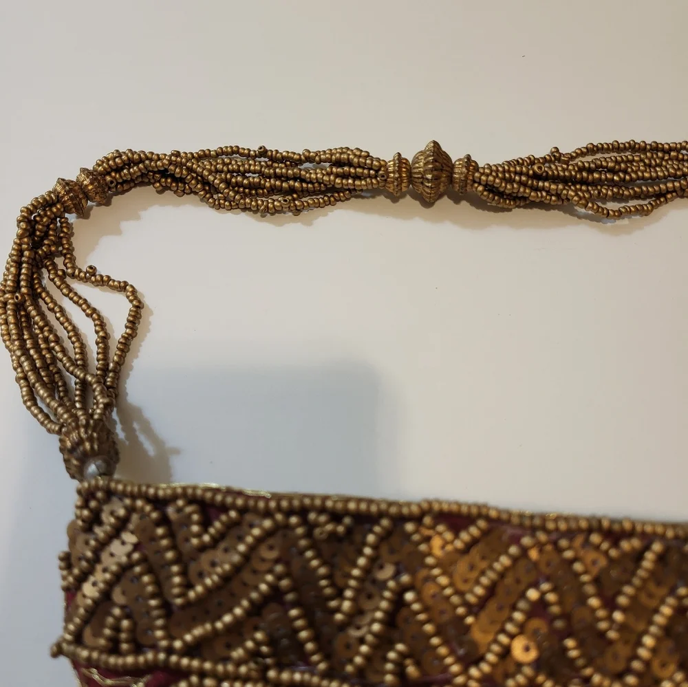Gold Paisley Clutch with Ornate Design